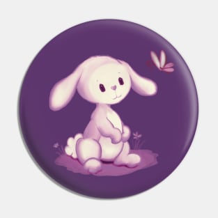 Cute little bunny watching a butterfly Pin