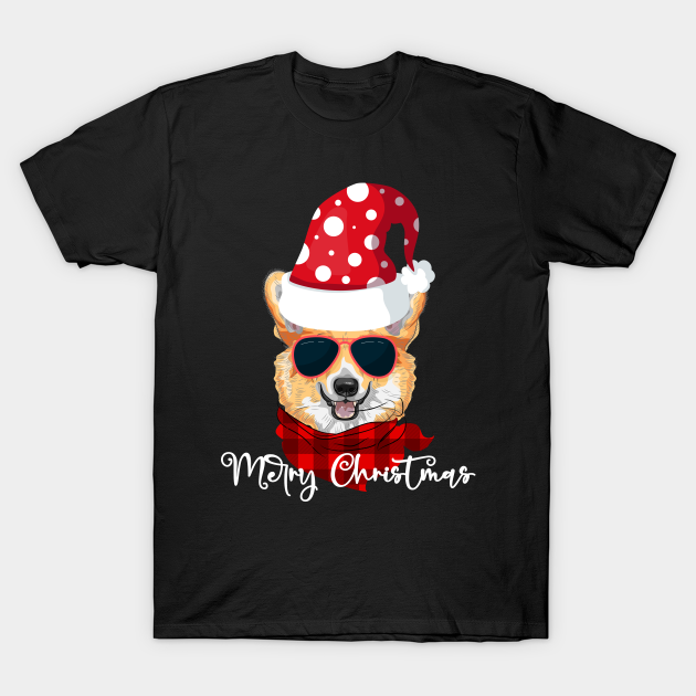 Discover Corgi Dog Merry Christmas Gift/ Corgi Santa/ santa Hat Buffalo Plaid Dog Mom - Corgi Christmas - T-Shirt