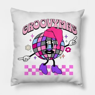 Groovy And Bright Disco Christmas Ball Santa Hat Xmas Pillow