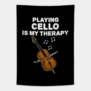 Playing Cello Is My Therapy, Cellist Musician Funny Tapestry