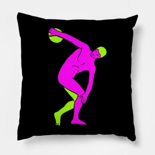 Discobolus Disc Thrower Sculpture 80s Minimal Artwork - Minimal Pillow