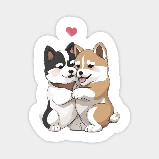 japanese akita puppy Magnet by animegirlnft