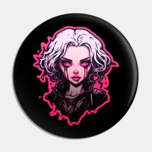 Goth Girl Pink Lipstick Pin