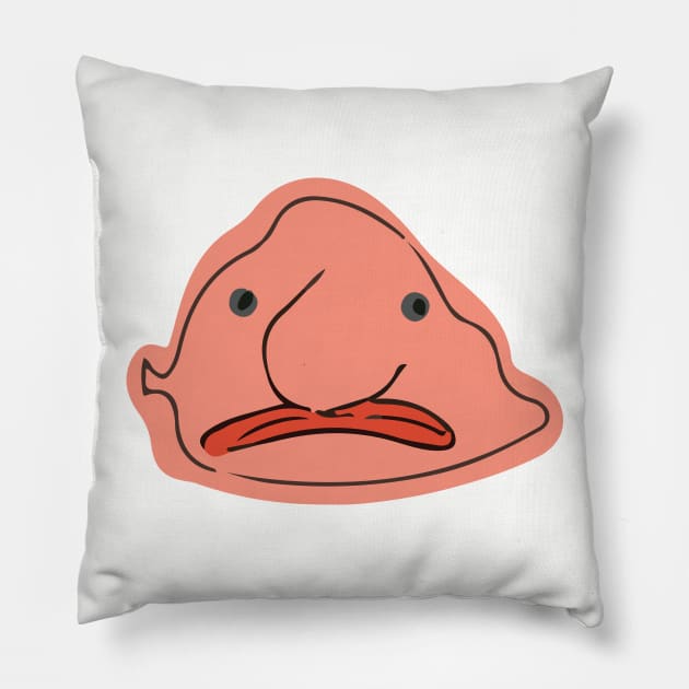 Blobfish Pillow by MarjolijndeWinter