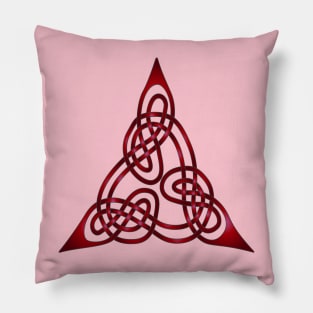 Triangle Knot With Doubled Threads Red Pillow