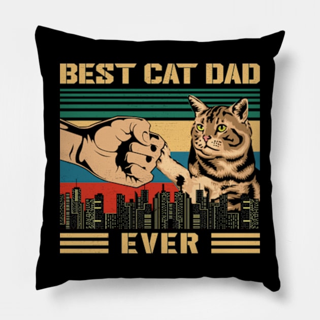 Best Cat Dad Ever Pillow by Bananagreen