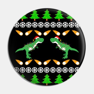 T-Rex Ugly Christmas Sweater Pin