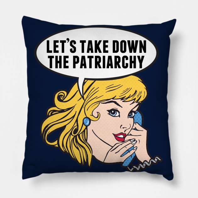 Funny Retro Feminist Anti Patriarchy Pillow by epiclovedesigns