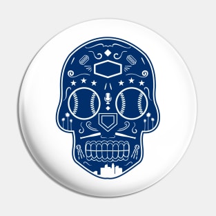 Los Angeles Baseball Sugar Skull Pin