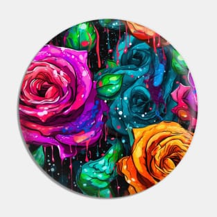 Rainbow flowers Pin