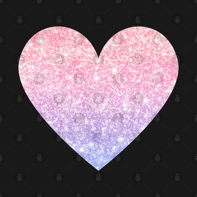 Light Pink and Purple Ombre Faux Glitter Heart by Felicity-K