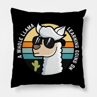 A Whole Llama Learning Going On T-Shirt Gifts for teachers back to school funny animal llama t shirts Pillow