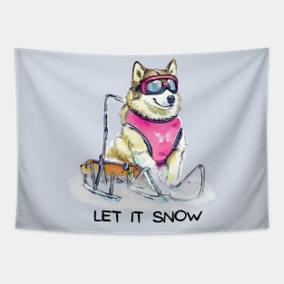 LET IT SNOW - Husky Tapestry