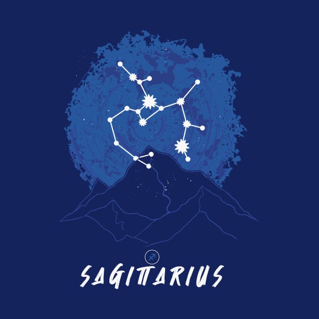 Retro Zodiac Sign Sagittarius Astrology by SLAG_Creative