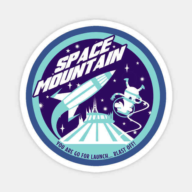 Space Mountain (blues) Magnet by brodiehbrockie