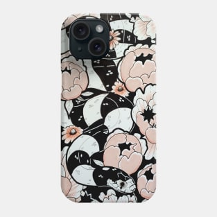 California Kingsnake with Peonies and Black-Eyed Susan Flowers Phone Case