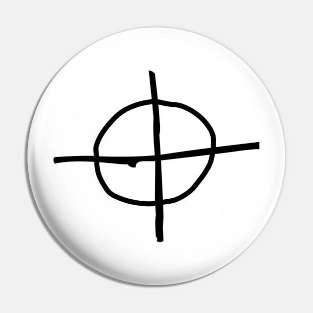 Zodiac Killer Symbol (Front/Back Print) Pin by darklordpug