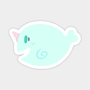 SeaFoam Narwhal Cotton Candy Magnet