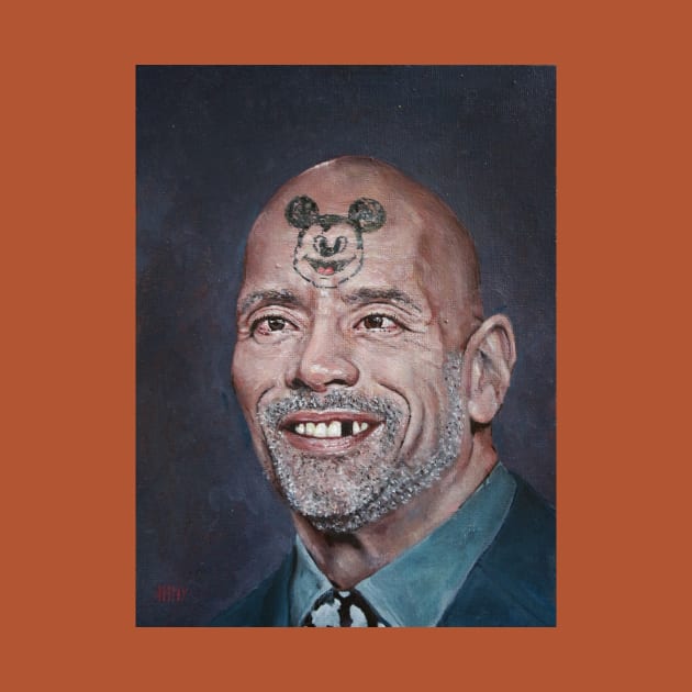 The Rock | Dwayne Johnson Painting | Cool Face Tattoos | Wrestler Oil Portrait | by tyler tilley by Tiger Picasso