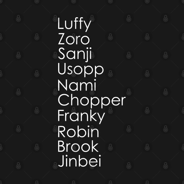 luffy zoro sanji usopp nami chopper franky robin brook jinbei by Oyeplot