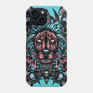 Lion and flowers Phone Case