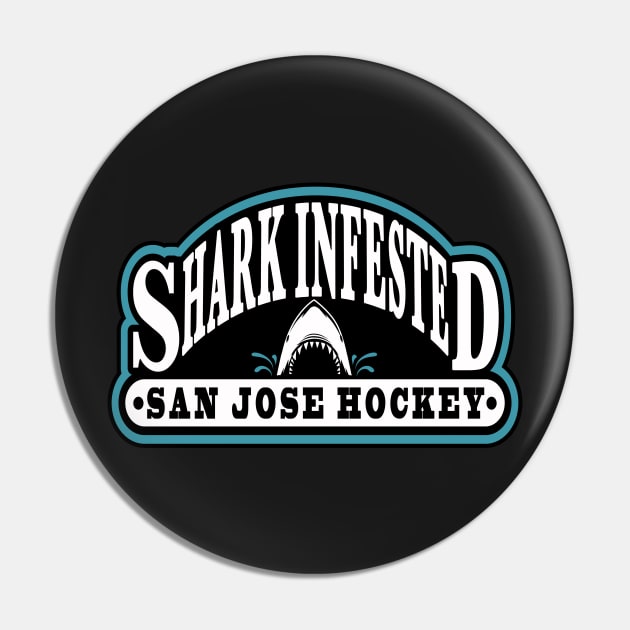 Shark Infested San Jose Hockey Pin by OrganicGraphic