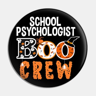 School Psychologist Masks Boo Crew Pin