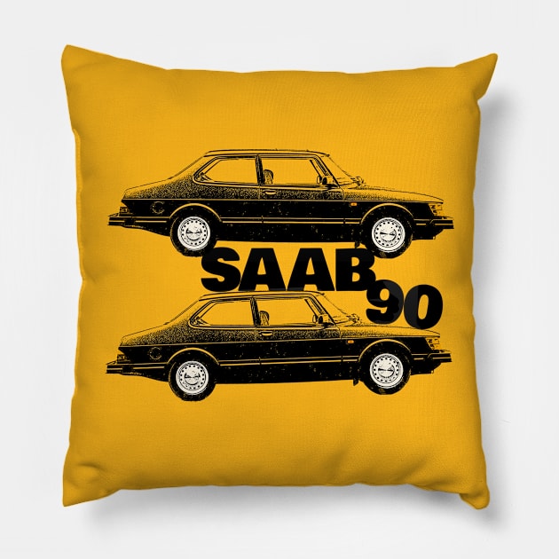 Saab 90 Retro Design Pillow by DankFutura