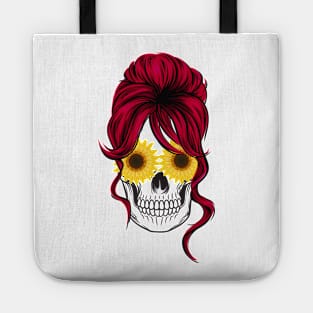 Sunflower skull Tote