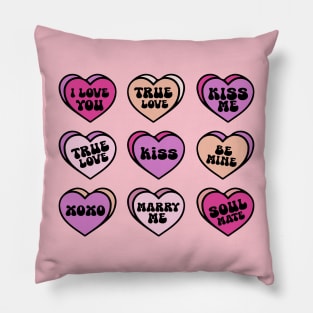 Valentine Candy Hearts Pillow