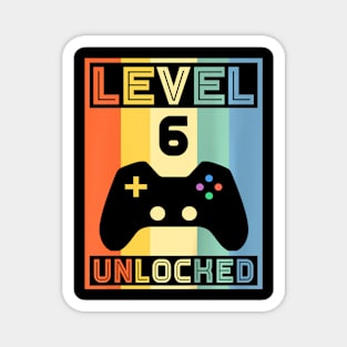 Kids Level 6 Unlocked Video Gamer 5th Birthday Gaming Magnet