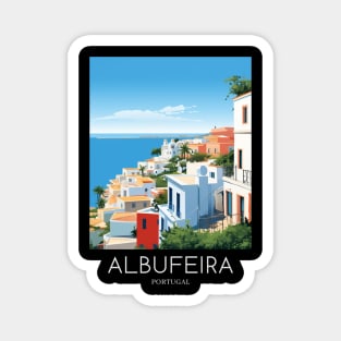 A Pop Art Travel Print of Albufeira - Portugal Magnet