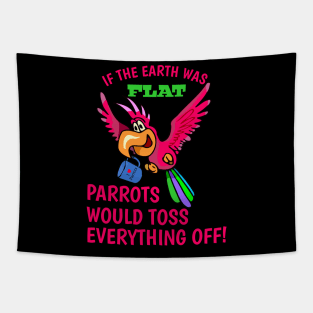 Parrot tossing mug Tapestry