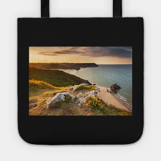 Three Cliffs Bay from Penmaen Burrows, Gower, Wales Tote