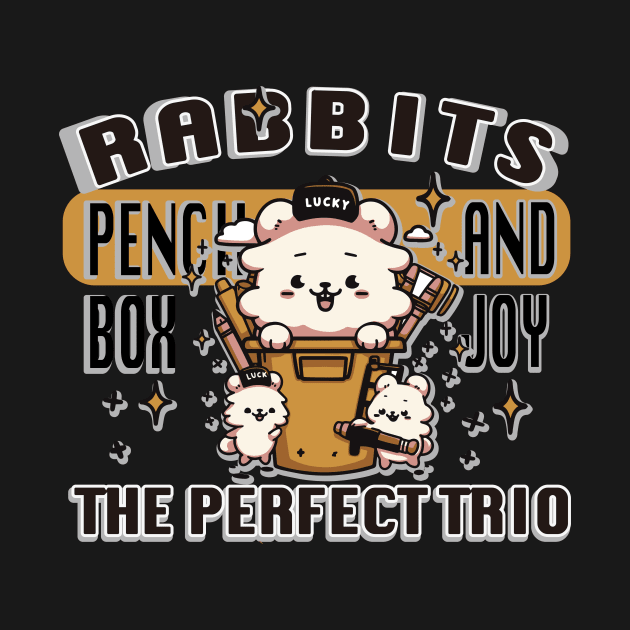 Rabbit with pencil box T-Shirt 01 by ToddT