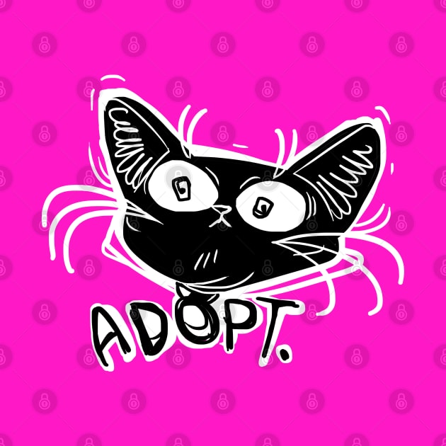 ADOPT funny black cat stare by Angsty-angst