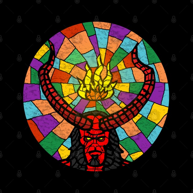 demon stained glass by Undeadredneck