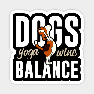 Funny Dogs Yoga Wine Balance Magnet