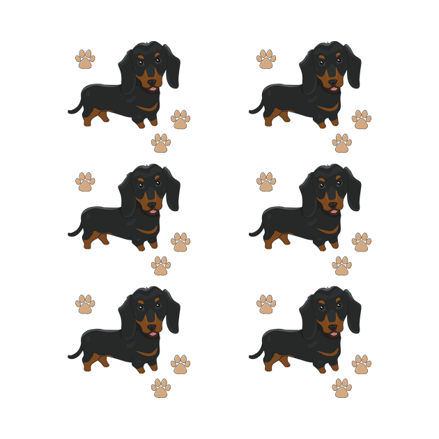 Dachshund dog breed cute pattern by Maful