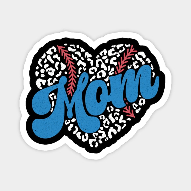 Baseball Mom Heart Shape Magnet by The WYLD Tribe