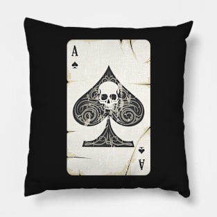 Ace of Spades with skull Pillow