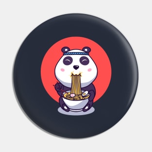 Panda Eat Ramen Pin