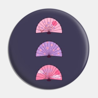 Pink and purple Japanese fans Pin