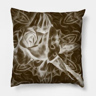 Rose infrared in brown Pillow