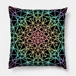 Colorful Sacred Geometry mandala Pillow