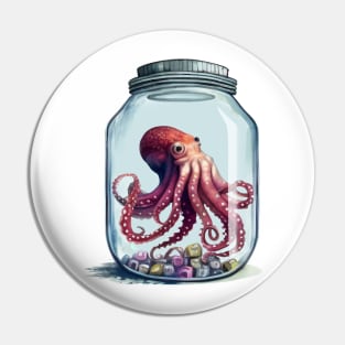 Octopus in a Jar Pin