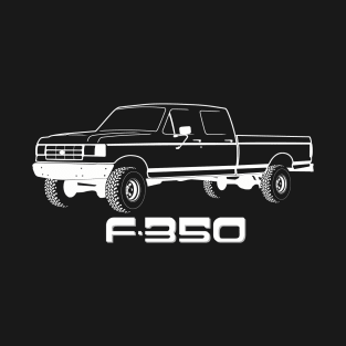 1987-1991 Ford F350 Crew Cab, White Print T-Shirt