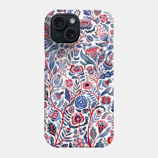 Floral pattern in pink and blue Phone Case