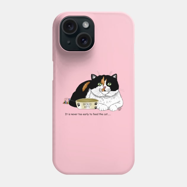 Calico Cat Food Bowl Phone Case by tigressdragon