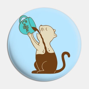 Cat full of coffee Pin